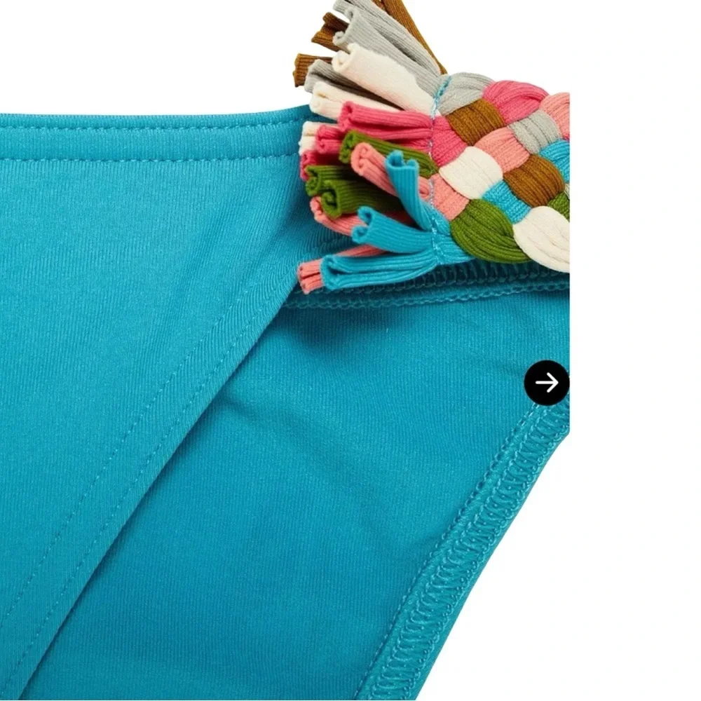 NWT ERES “Mambo Lambada” Braid-Trimmed Bikini Bottoms Turquoise 38/6